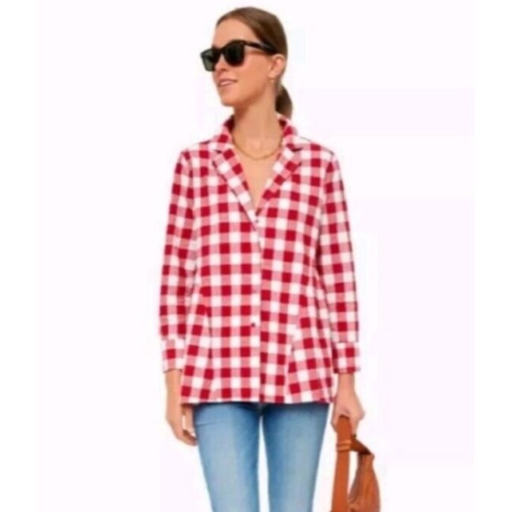 Pomander Place Red and White Checkered Tunic